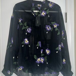 Rag & Bone Stevie Blouse Sheer Medium New
